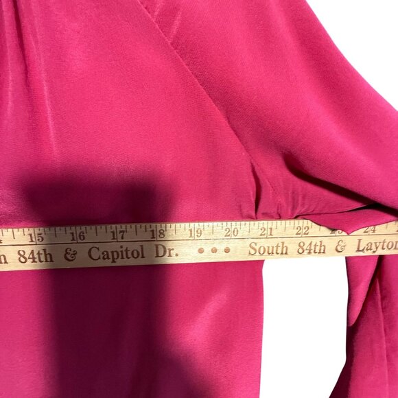 Lilly Pulitzer 100% Silk Elsa Long Sleeve Blouse Top Women Poinsettia Red - Picture 4 of 8